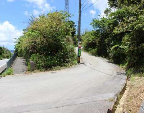 県道84から左折する坂道